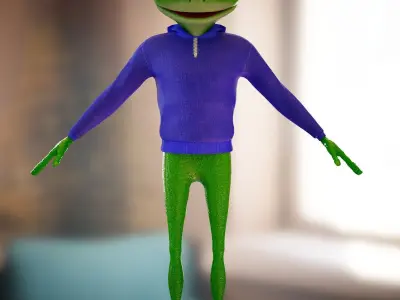 a character that looks like a frog or lizard 3D model