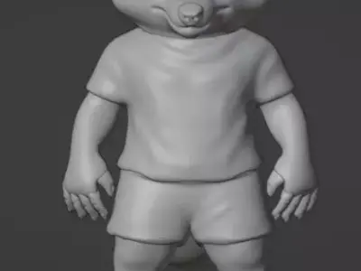 Realistic Furry Wolf Mascot for Animation Games Low-poly 3D model