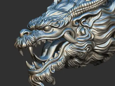 Chinese dragon head 3D print model