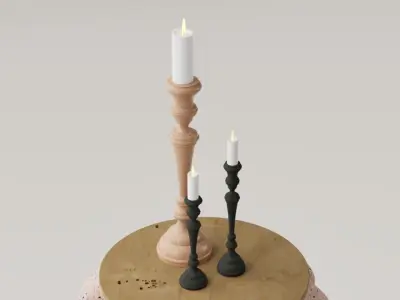 SET PORTA VELAS - CANDELABROS 3D print model
