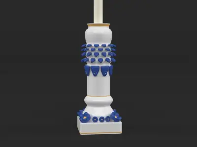 Candlestick with candle 3D model
