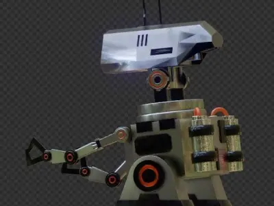 Sci-Fi Worker Robot Low-poly 3D model