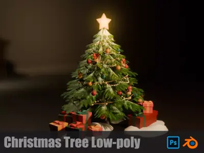 Christmas Tree Low-poly Low-poly 3D model