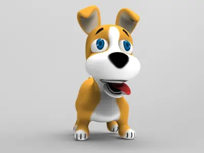 Dog Toon Model Low-poly 3D model
