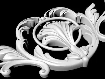 Central decor ornament for furniture 3D model 1015