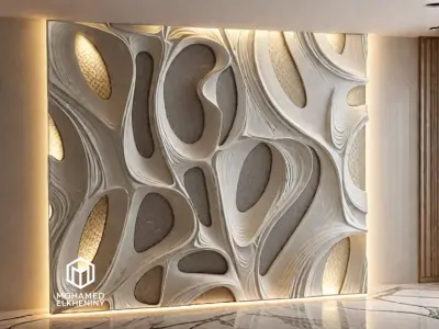 decor set wall panel wall relief mural CNC 31 3D model