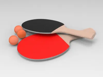 Ping-Pong Racket Low-poly 3D model
