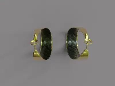 Gold ear ring Free low-poly 3D model