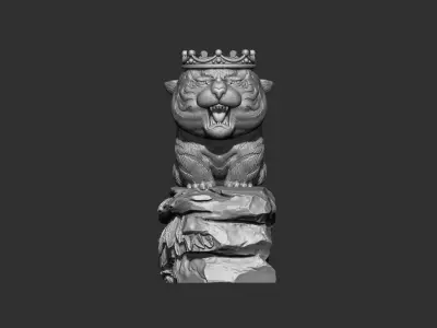 tiger on the mountain 3D print model