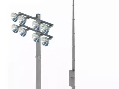 Floodlight Tower Light Low-poly 3D model