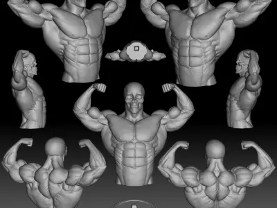 Bodybuilding poses 3D print model