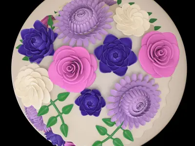 Floral cake 3D model