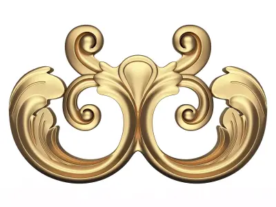Carved Door Handle Decor 04 Low-poly 3D model