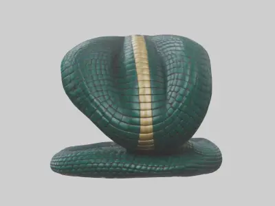 King Cobra statue model Low-poly 3D model