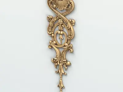 Carved decor vertical 011 3D model