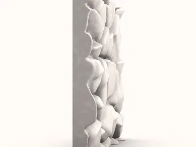 Uneven Stone Slab Wall Kit 3D model