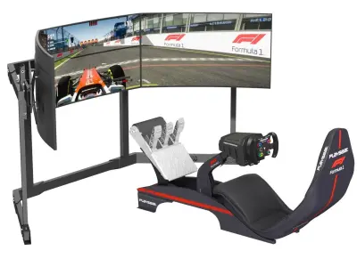 Playseat F1 Racing Simulator Seat with 3 Monitors 3D model