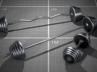 Gym Equipment Low-poly 3D model