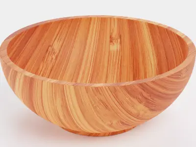 -Bamboo Bowl V2- Low-poly 3D model