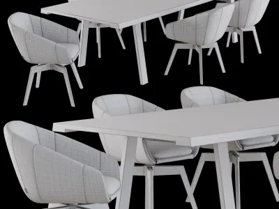 Montis Doble Dining Table Set 3D model