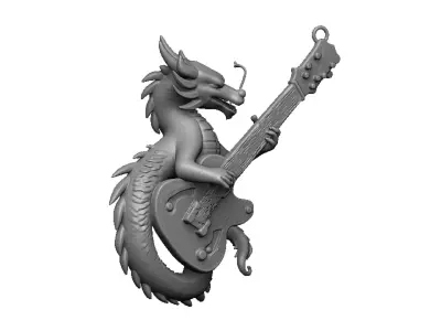 guitar dragon pendant 3D print model