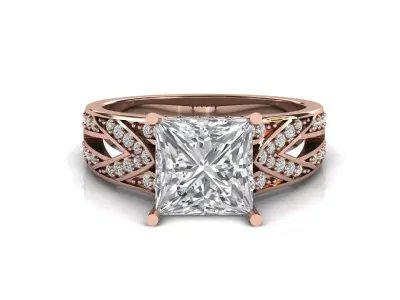 STL 3DM Print Ready Women Diamond Ring Lightweight Printable  3D print model 185