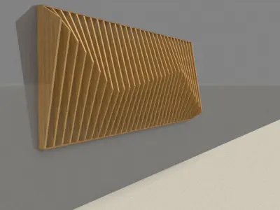 Parametric wall decor wood panels Low-poly 3D model