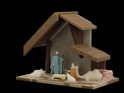 Christmas Nativity Scene Low-poly 3D model