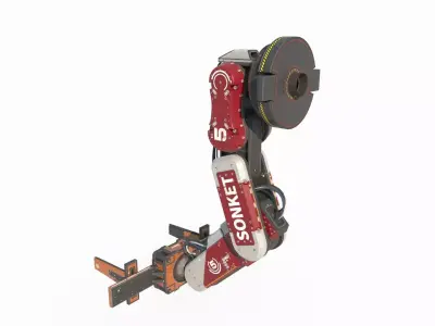 Future science fiction engineering robotic arm 3D model