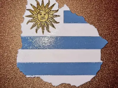 Uruguay flag for 3d print 3D print model