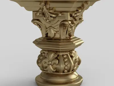 Capitals ornate gold urn 3D model
