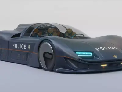 3Dpro CAR scifi 7 Low-poly 3D model