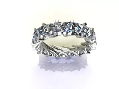 Ring-1 The luxury female ring with gem wedding 3D print model