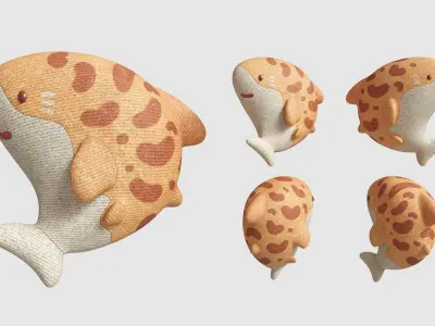 Pillow Tiny Shark Low-poly 3D model