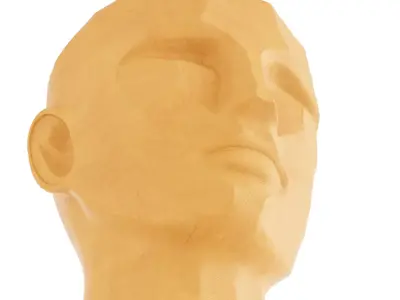 Male head figurine 3D model