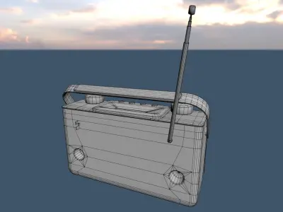 Bush Retro Style Digital Radio Low-poly 3D model
