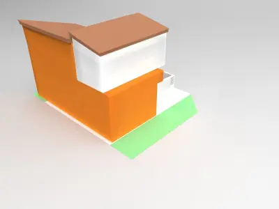 Cartoon house models Low-poly 3D model