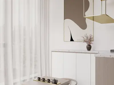 Modern light luxury living room 3D model buy