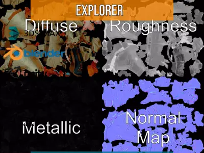 Adventurer Outfit Explorer model pack Low-poly 3D model