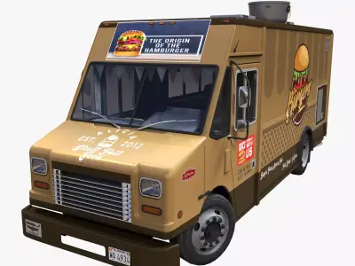 Freightlier food truck Low-poly 3D model