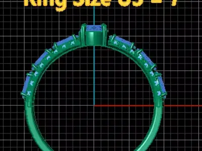 Elegant Ruby Diamond Split-Shank Gold Ring   3D print model