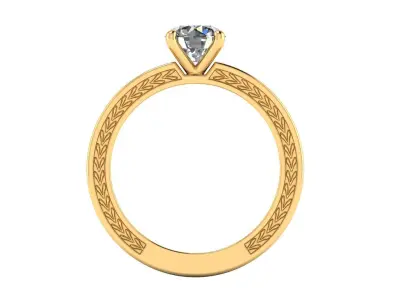 AG 600 FLAYER FIT SOLITAIRE RING 3D print model
