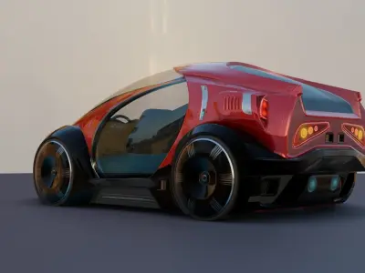 3Dpro CAR scifi 4 Low-poly 3D model