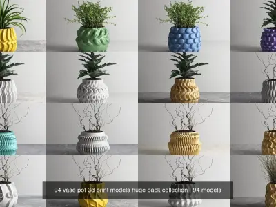 94 vase pot 3d print models huge pack collection