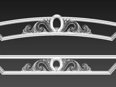 3D Carved decor horizontal 3D model