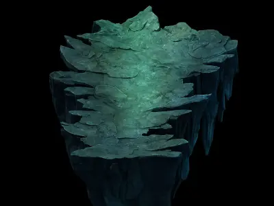 Stone Dragon Hall - Left Cliff 03 3D model