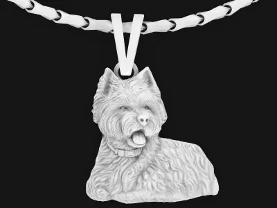 Cute Dog Pendant Silver Gold  Print 3D print model