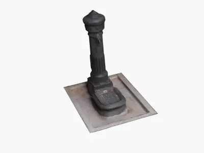 Photo-Scanned Italian Fountain Low-poly 3D model