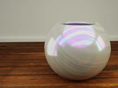 Decorative Irredescent Vase Low-poly 3D model
