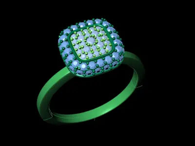 Engagement ring Cusion head shape  Printable model 3D print model